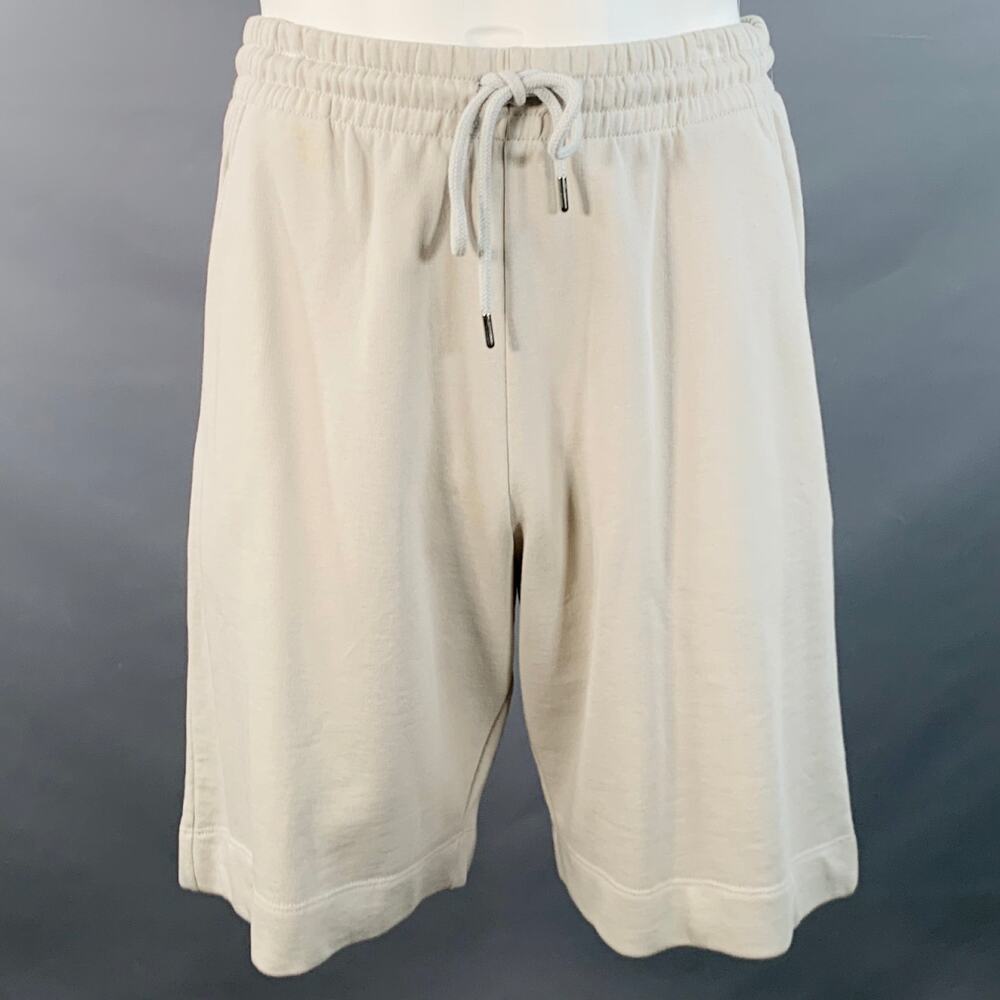 DRIES VAN NOTEN Size L Grey Cotton Drawstring Gym Shorts